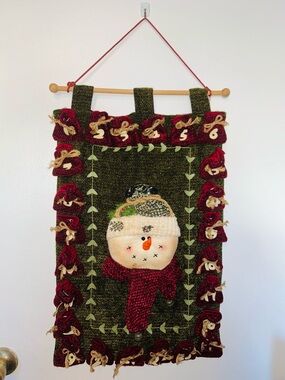 Vintage Snowman Christmas Countdown Hanging Advent Calendar